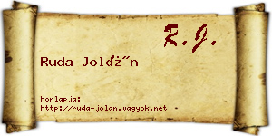 Ruda Jolán névjegykártya